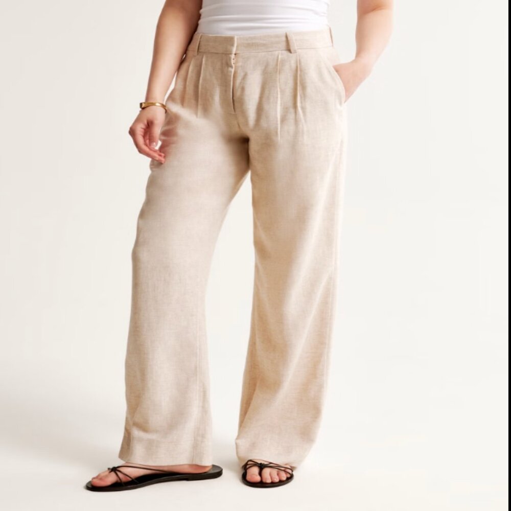A&F Sloane Tailored Linen-Blend Pant